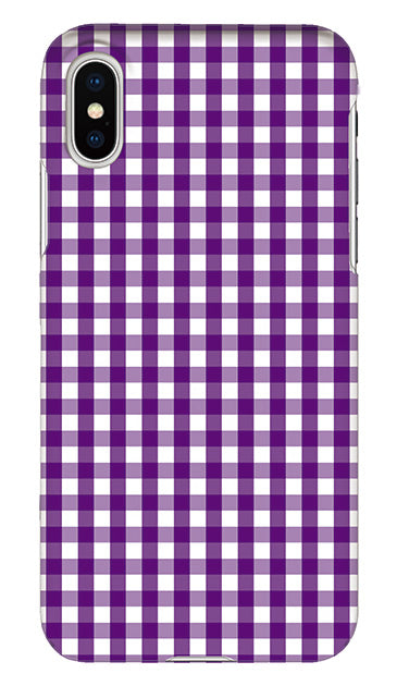 Fine ギンガムチェック ［ ハードケース（光沢） for iPhone XS ］