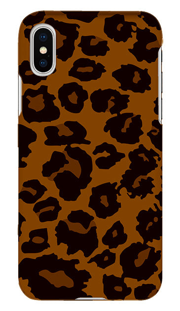 Medium レオパード ［ ハードケース（光沢） for iPhone XS ］